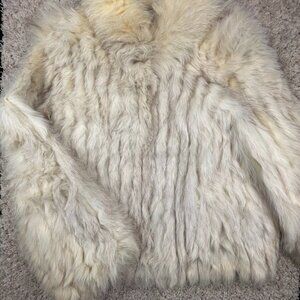 Saga Fox Coat Women Korea Made Jacques Aran Paris GENUINE FINNISH BLUE FOX